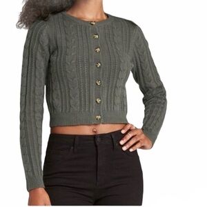 Wild Fable Cypress Green Buttoned Knit Cardigan
